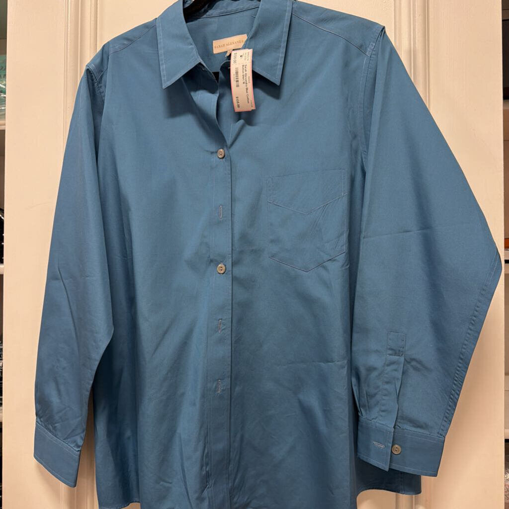 Blue Cotton Button Shirt