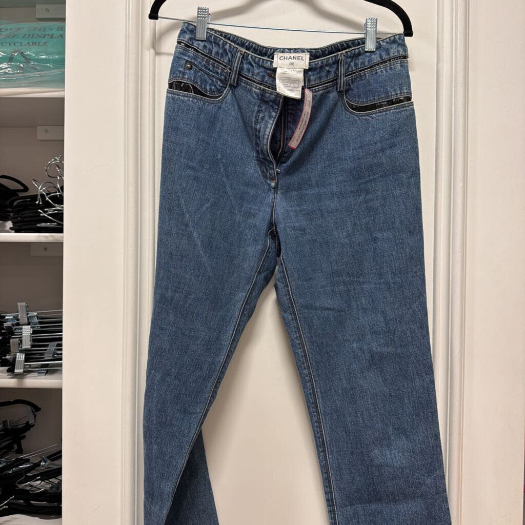 Medium Wash Jeans Straight Leg Zip