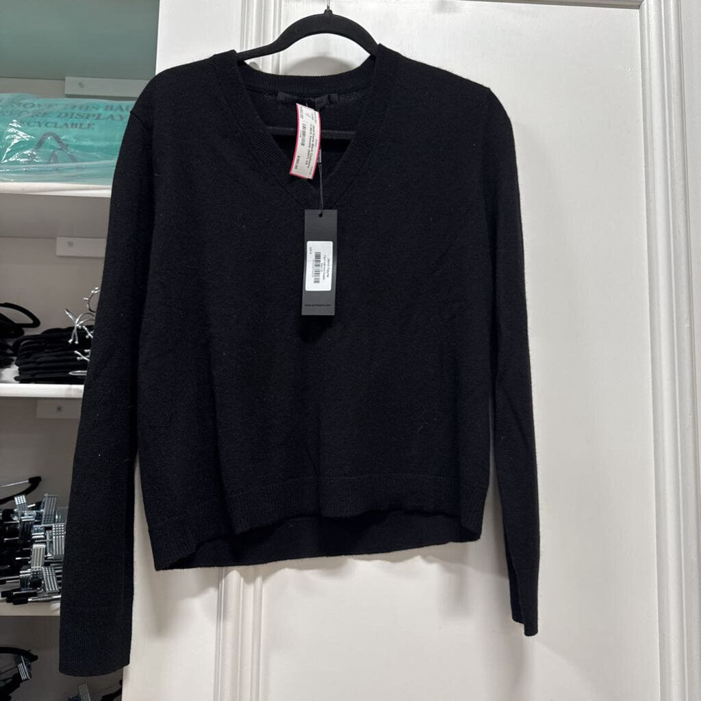 Black Cashmere V-Neck Sweater (NWT)