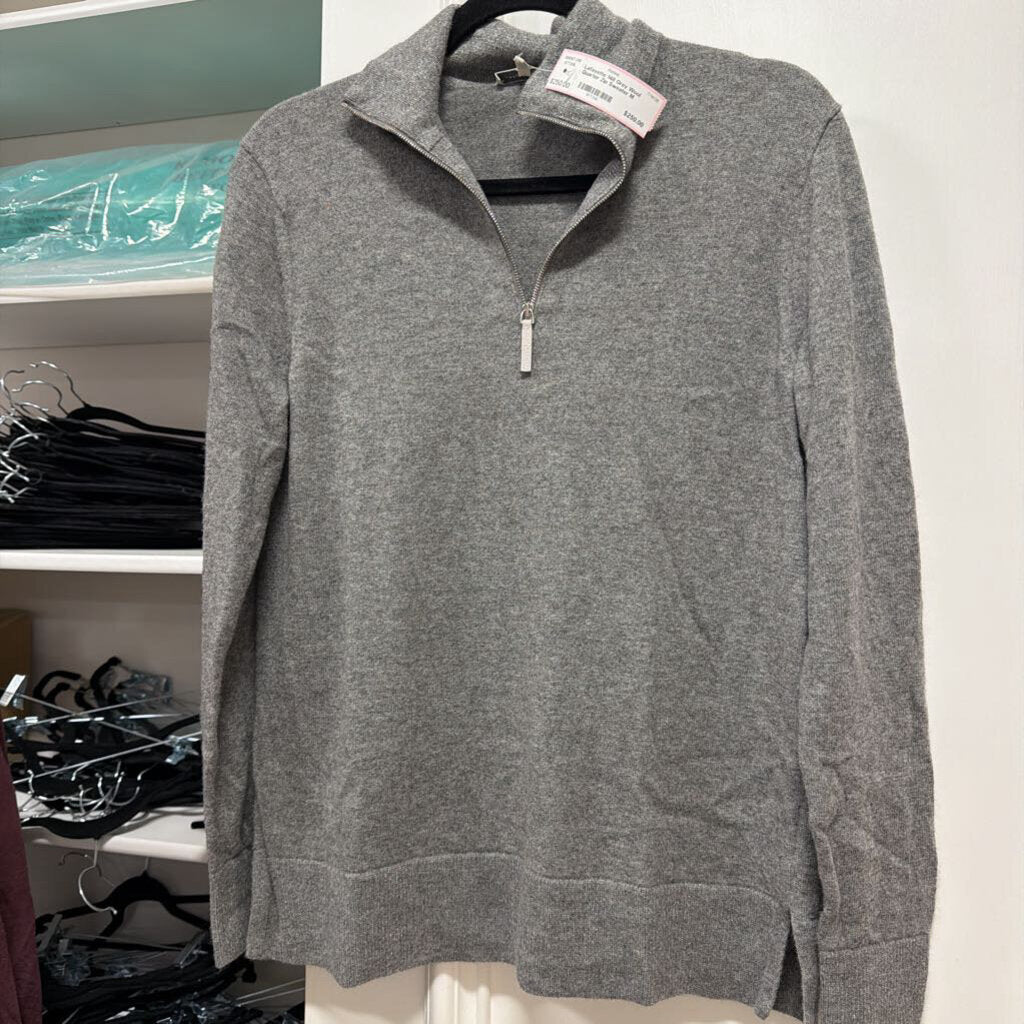 Grey Wool Quarter Zip Sweater