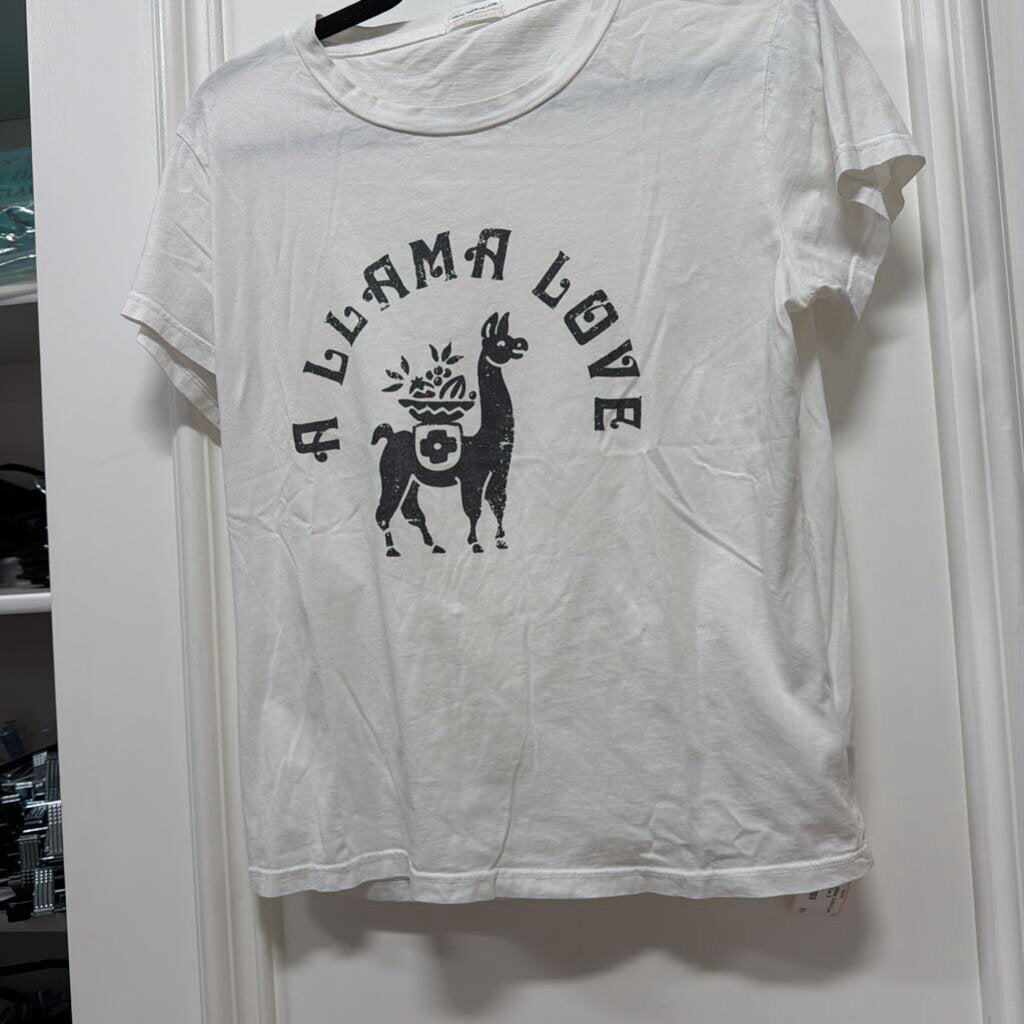 White Cotton Llama Graphic Tee