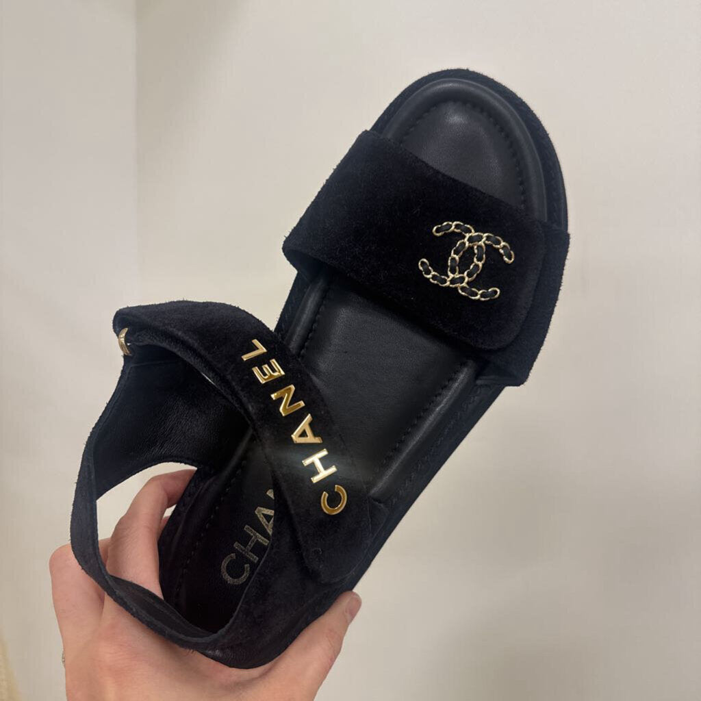 Black Suede Dad Sandals