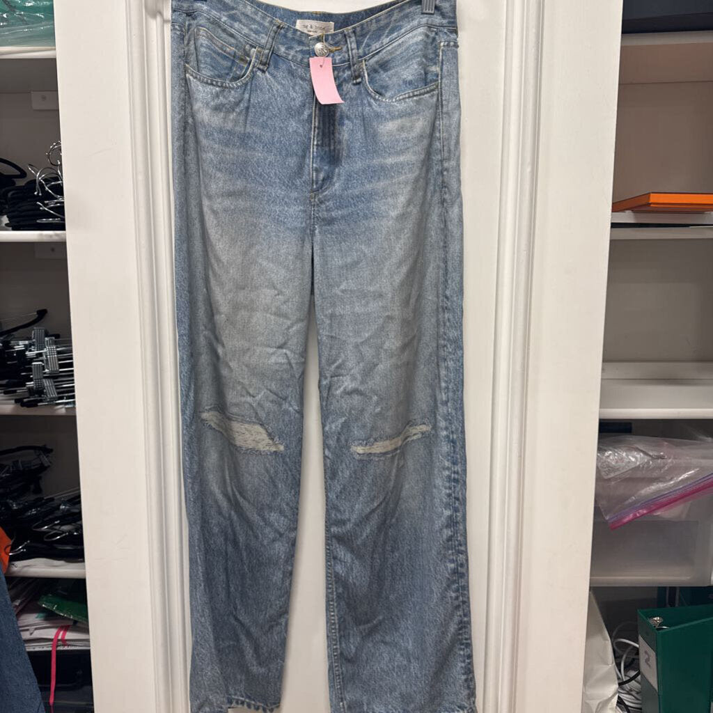 Light Washed Ripped Effect Pant
