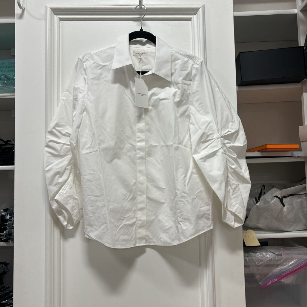 White Cotton Button Up Shirt (NWT 595)
