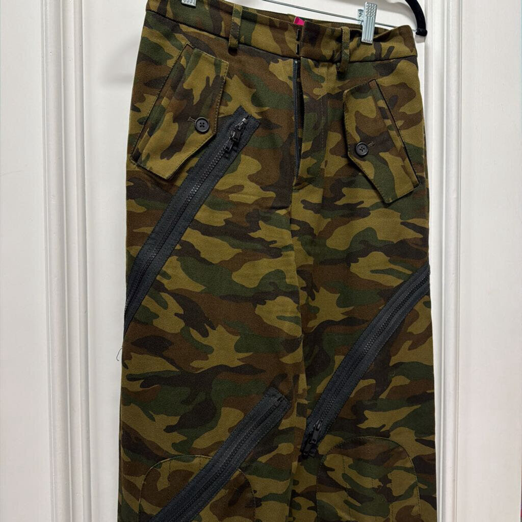 Camo With Front Black Diagonal Zippers