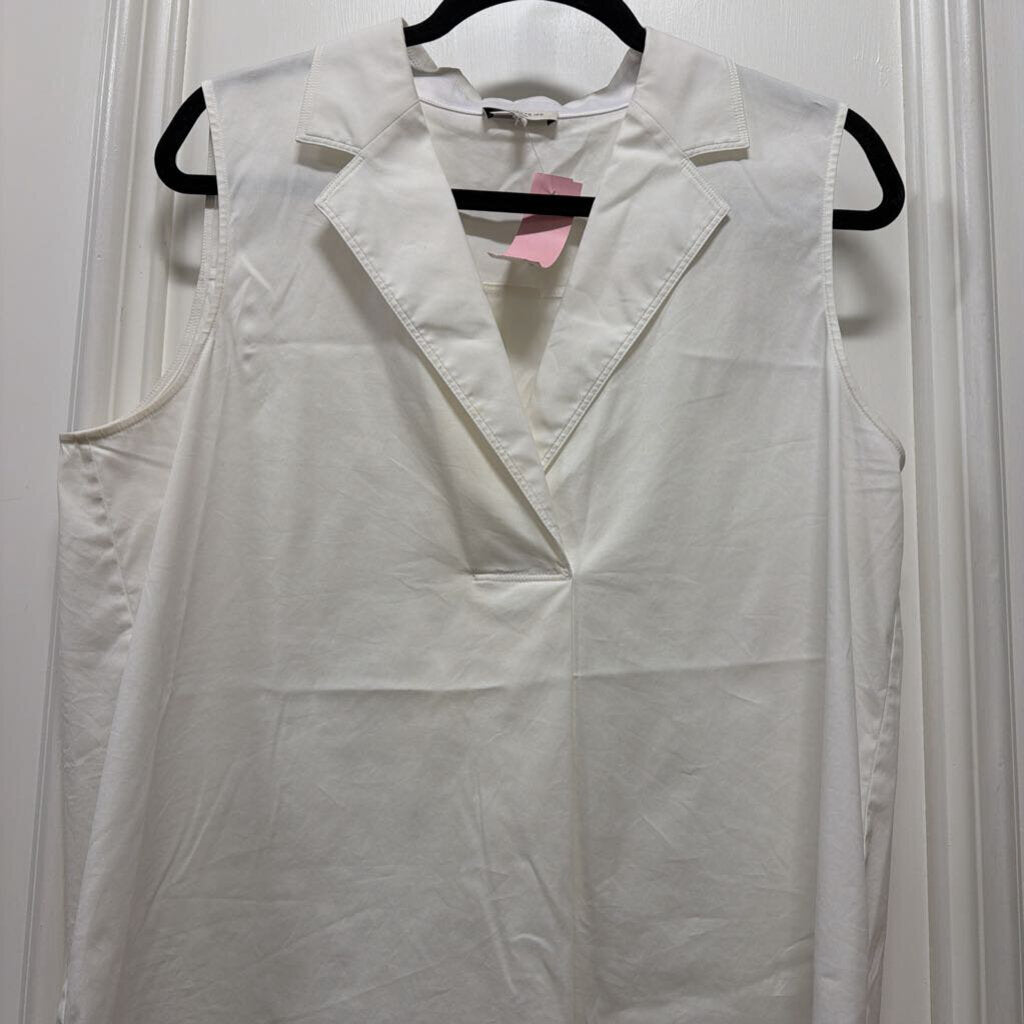 White Cotton Sleeveless Top