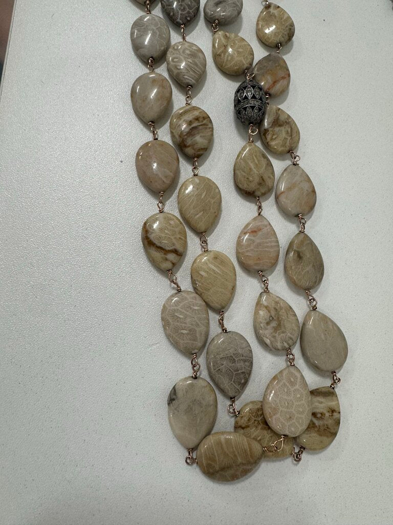 Agate Long Strand Necklace