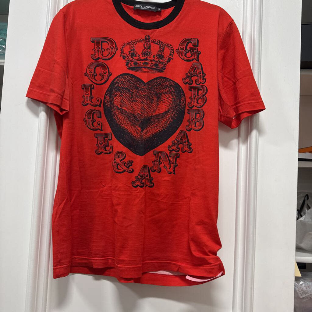 Red/Black Cotton Heart Graphic Tee
