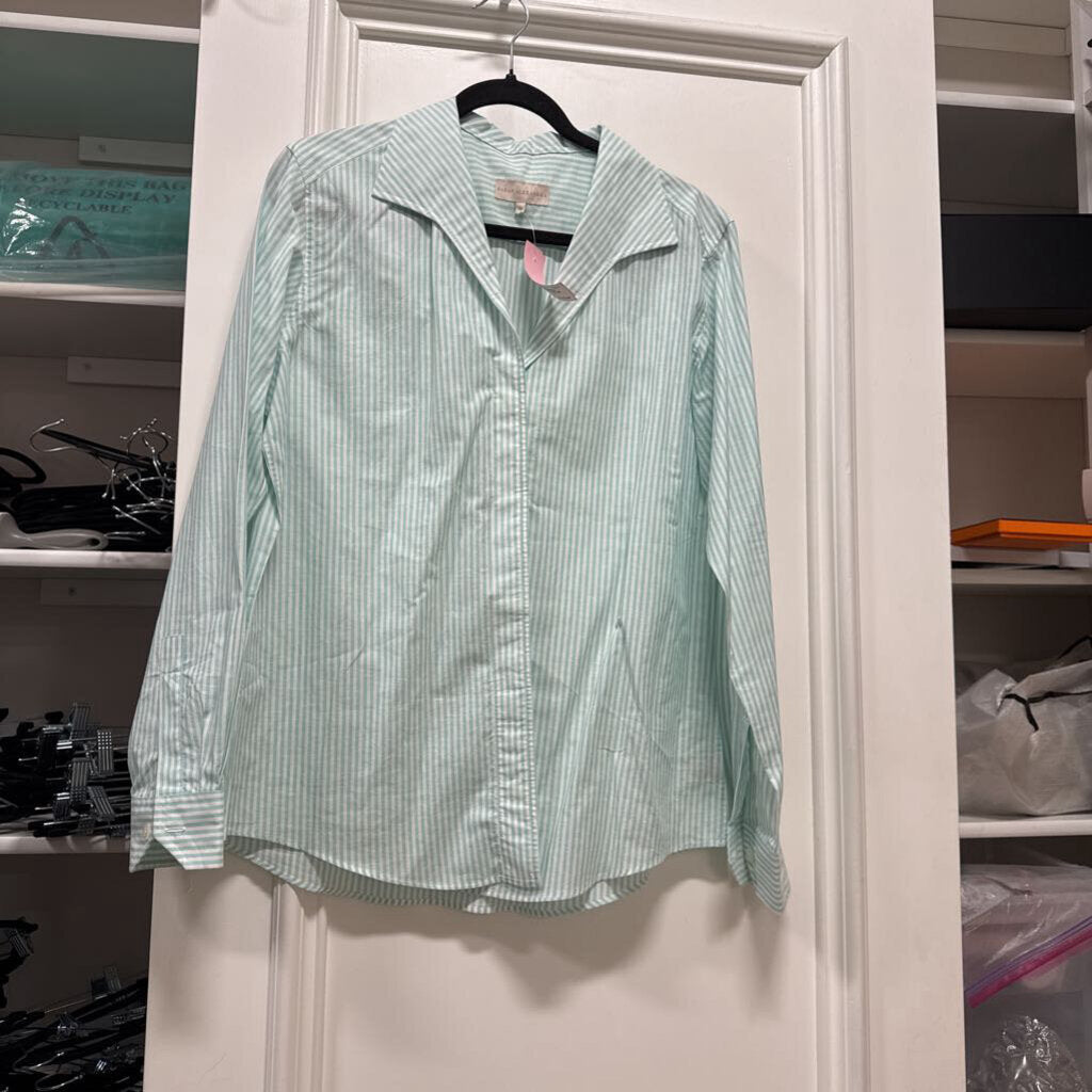 Blue/White Cotton Stripe Button Down