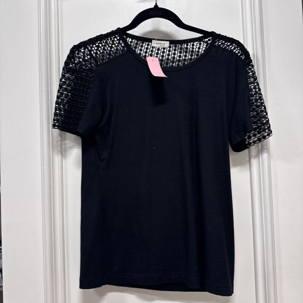 Black Modal Embroidered Tee