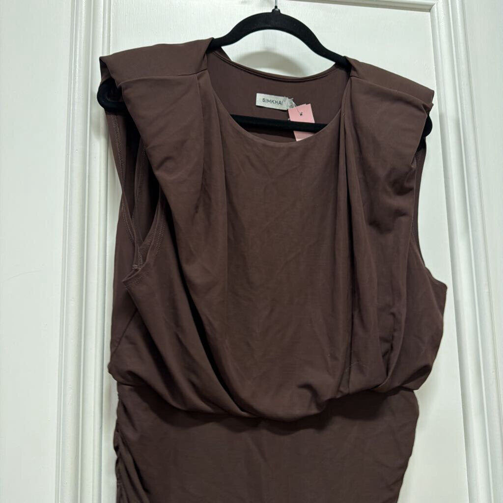 Brown Rayon Sleeveless Top