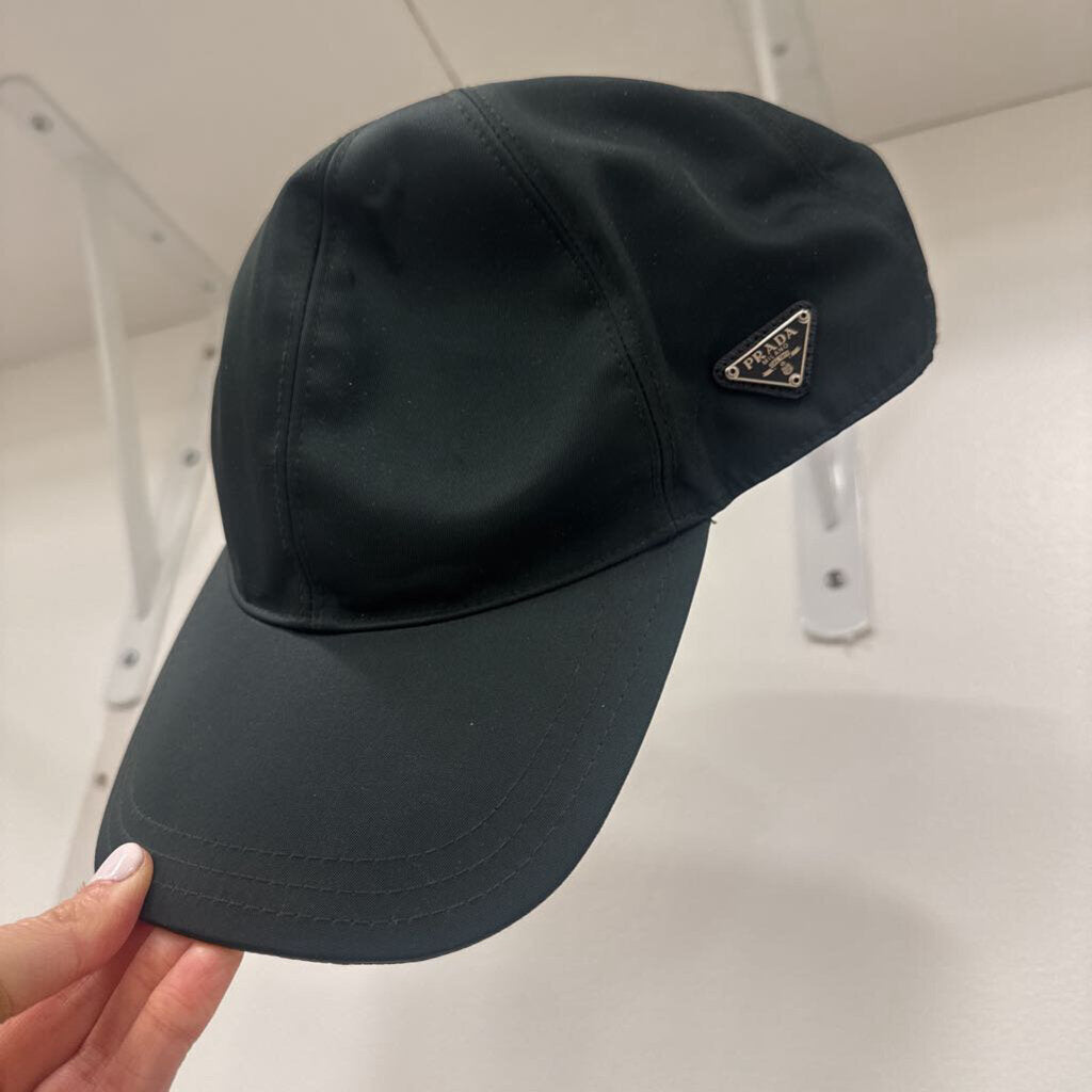 Green Nylon Logo Plaque Baseball Cap