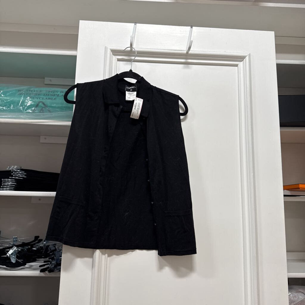 99P Black Cotton Sleeveless Shirt