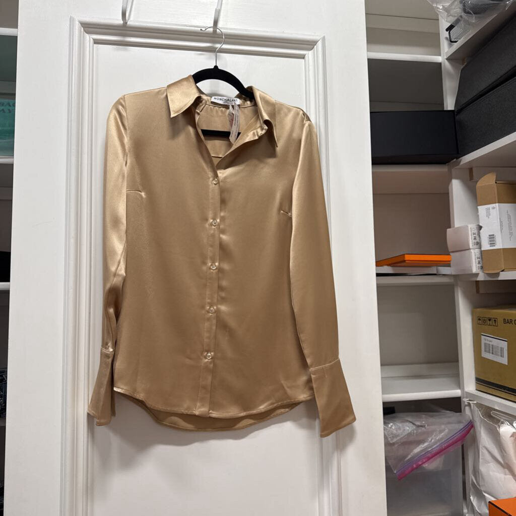 Beige Satin Shirt (NWT 345)