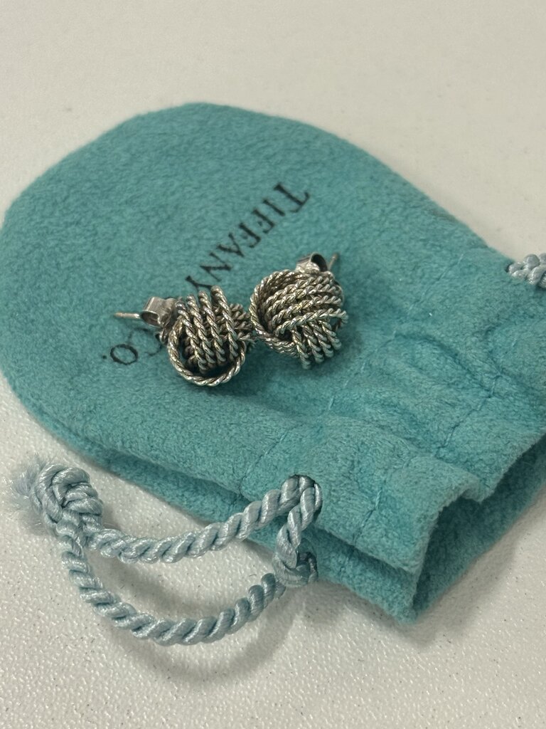 Sterling Silver Twist Knot Stud Earrings