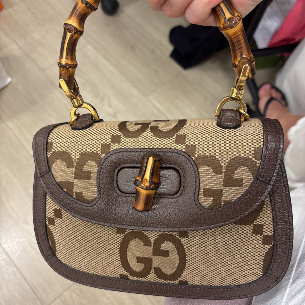 Brown Monogram Bamboo Top Handle Bag