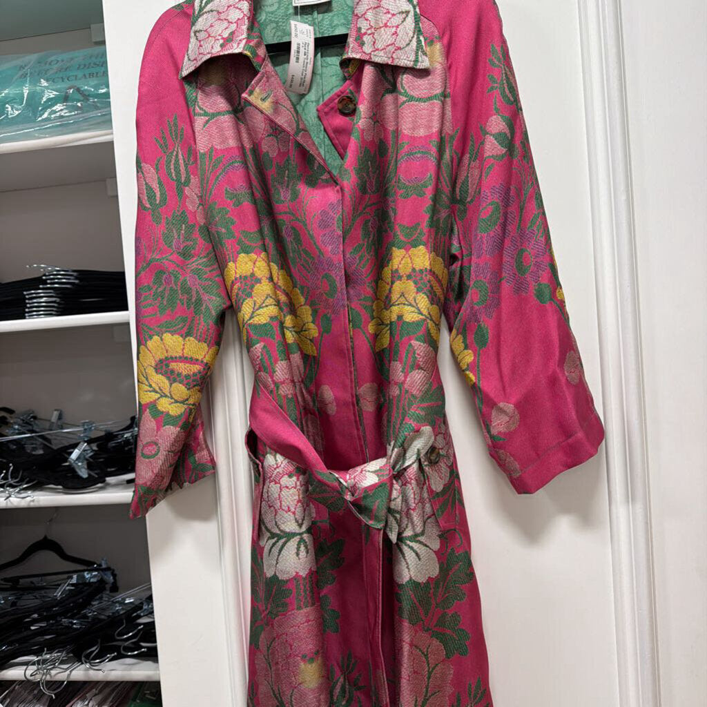 Pink/Multi Floral Silk Trench Coat ($1700)