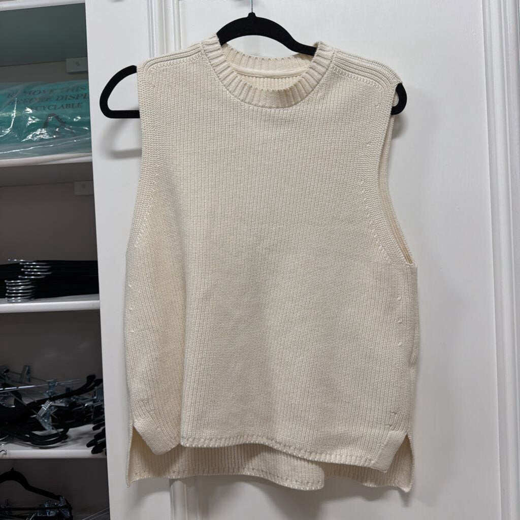 Cream Knit Sweater Vest