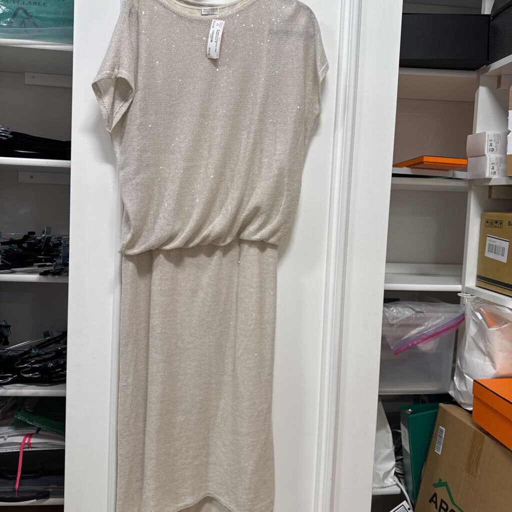 Grey Linen Sequin Dress
