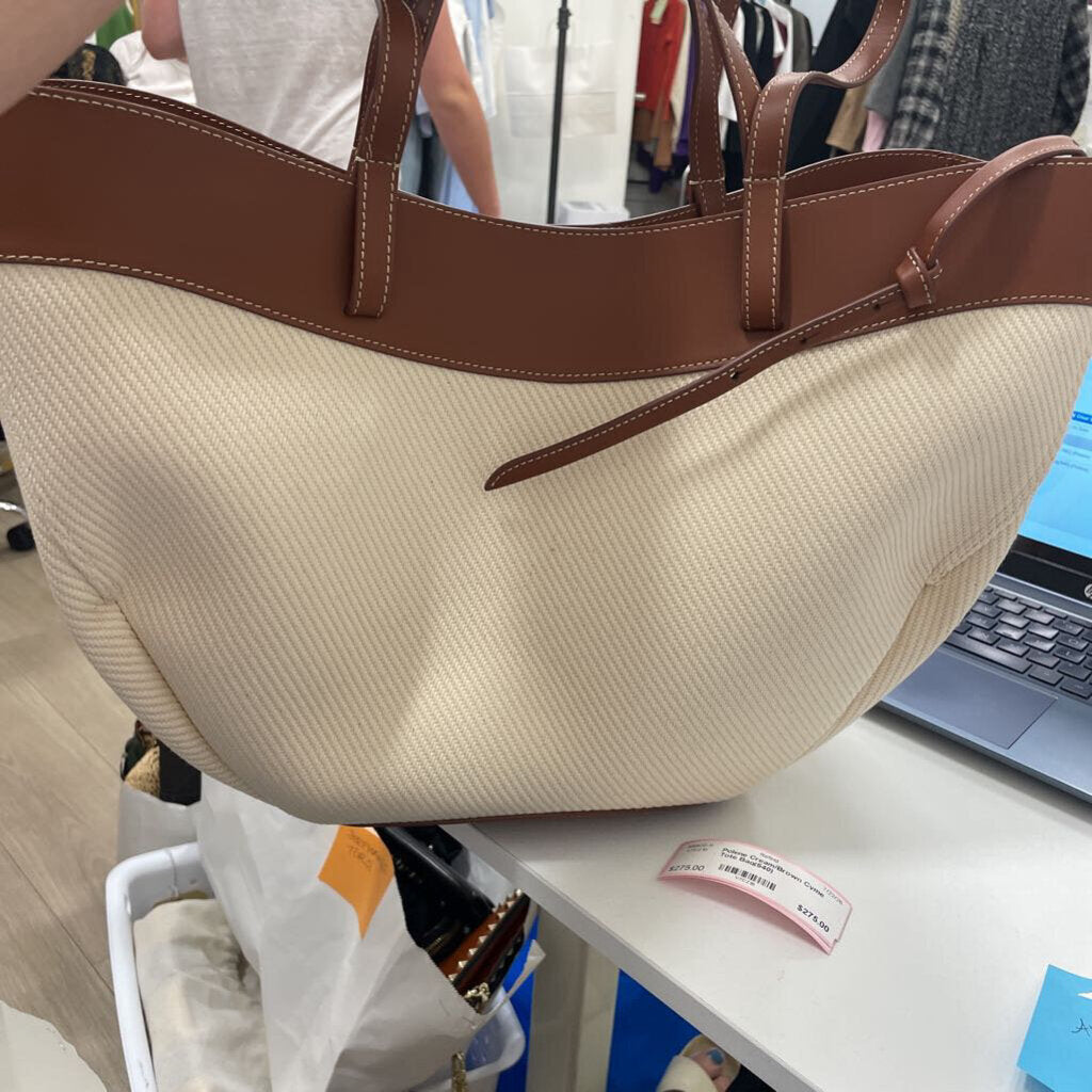 Cream/Brown Cyme Tote Bag(540)