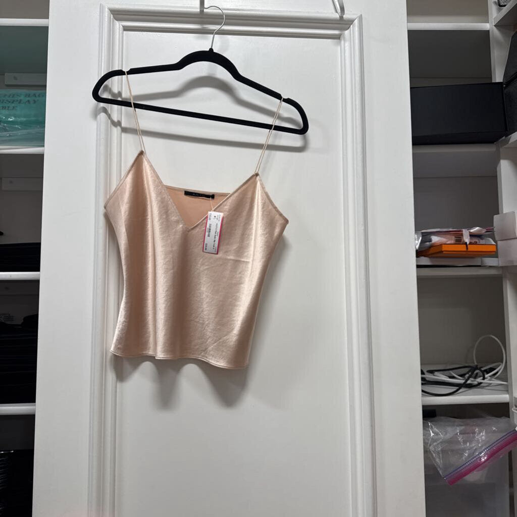 Pink Satin Slip Tank