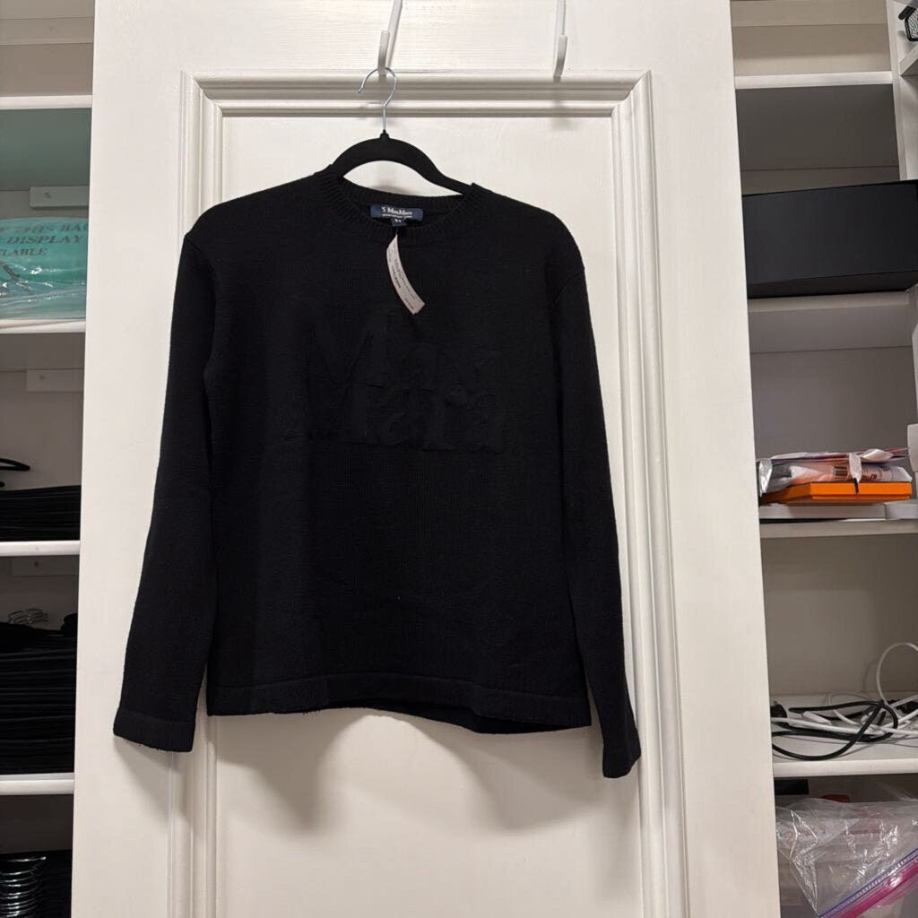 Black Knit Logo Sweater