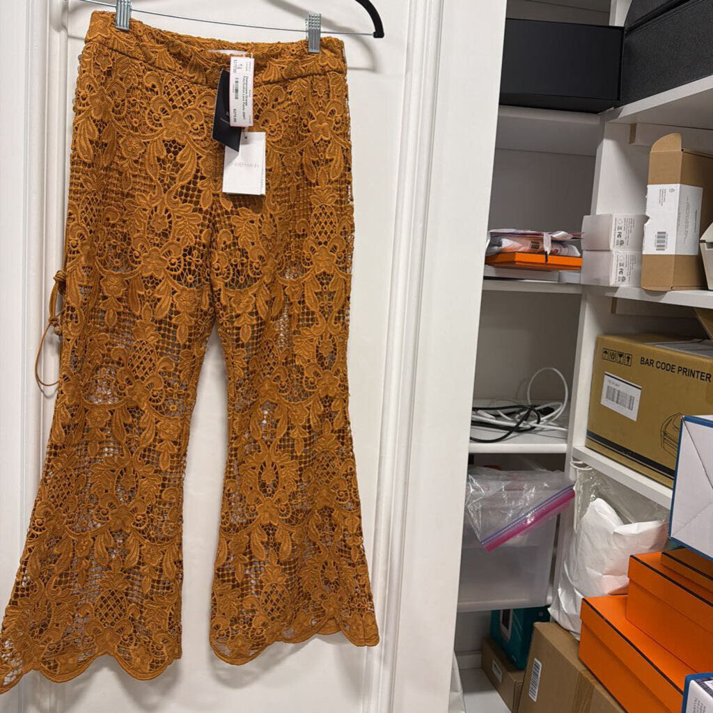 Orange Poly/Cotton Lace Pants (NWT 695)