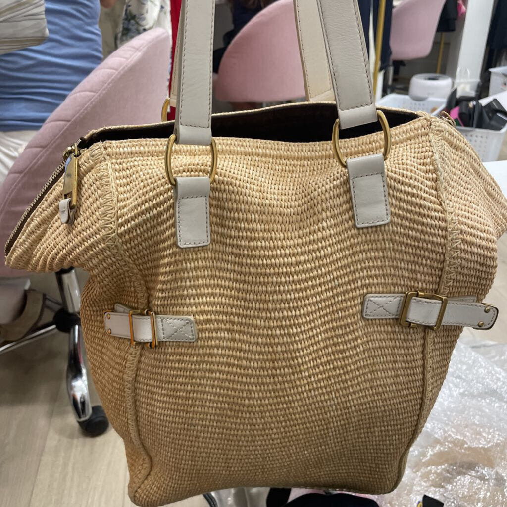 Raffia Straw Downtown Tote Bag