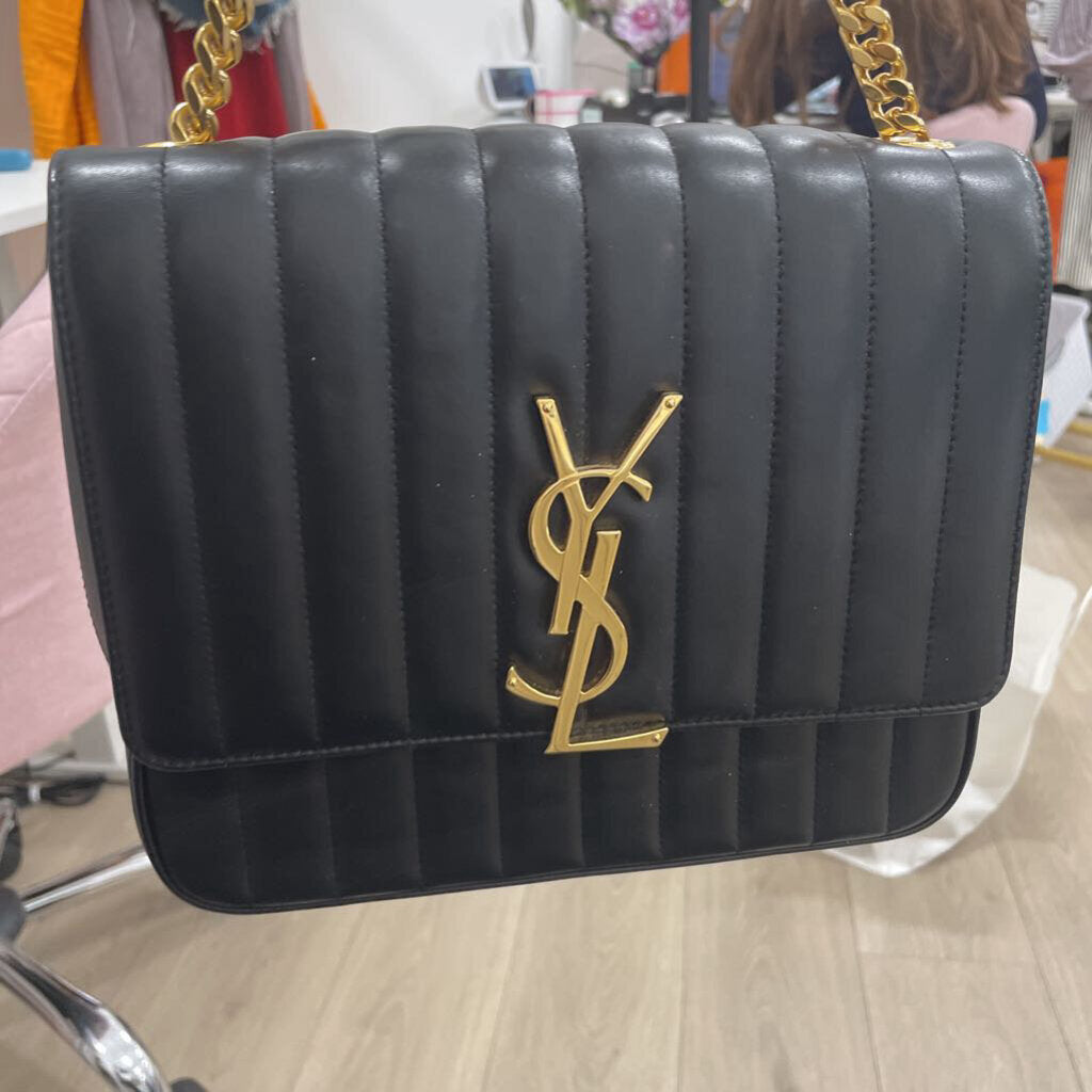 Black Leather Vicky Bag