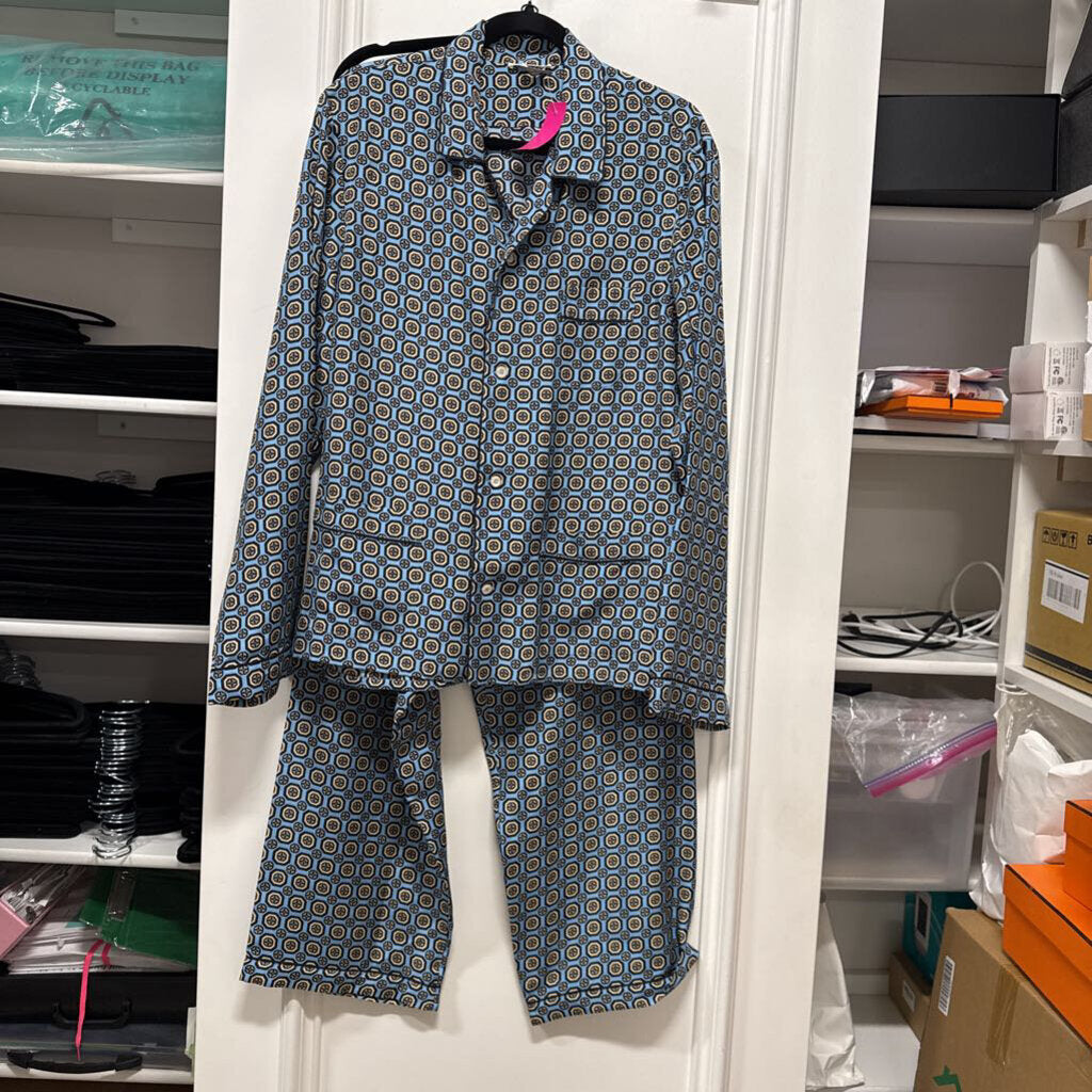 2011 Blue/Black Silk Top/Pant SET