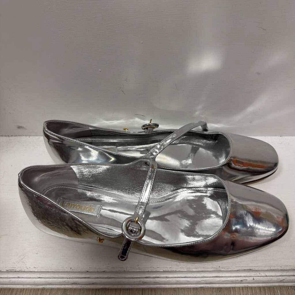Silver Mary Jane Ballet Flats