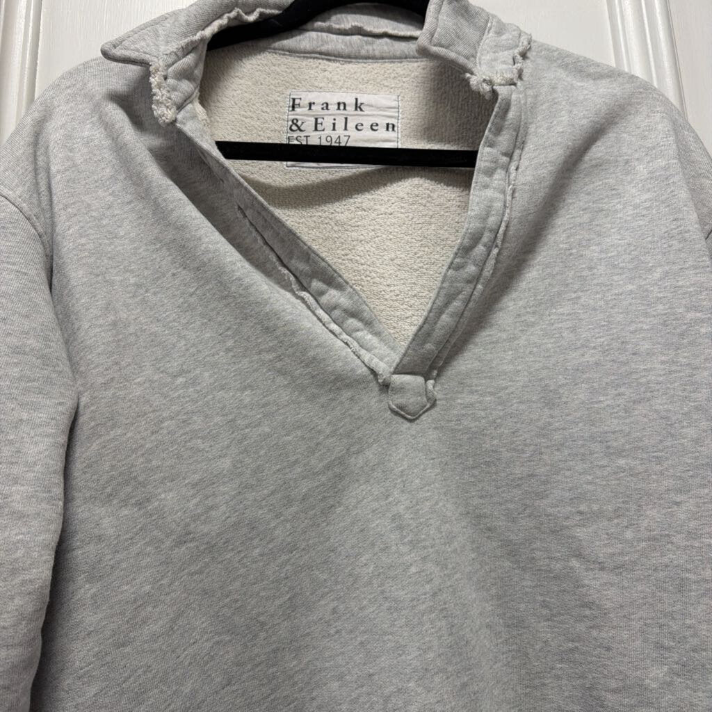 Grey Cotton V Neck Sweatshirt