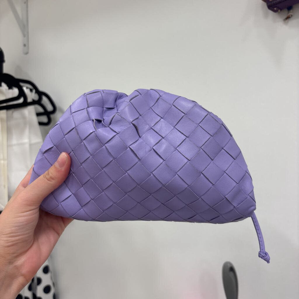 Purple Intrecciato Pouch Clutch