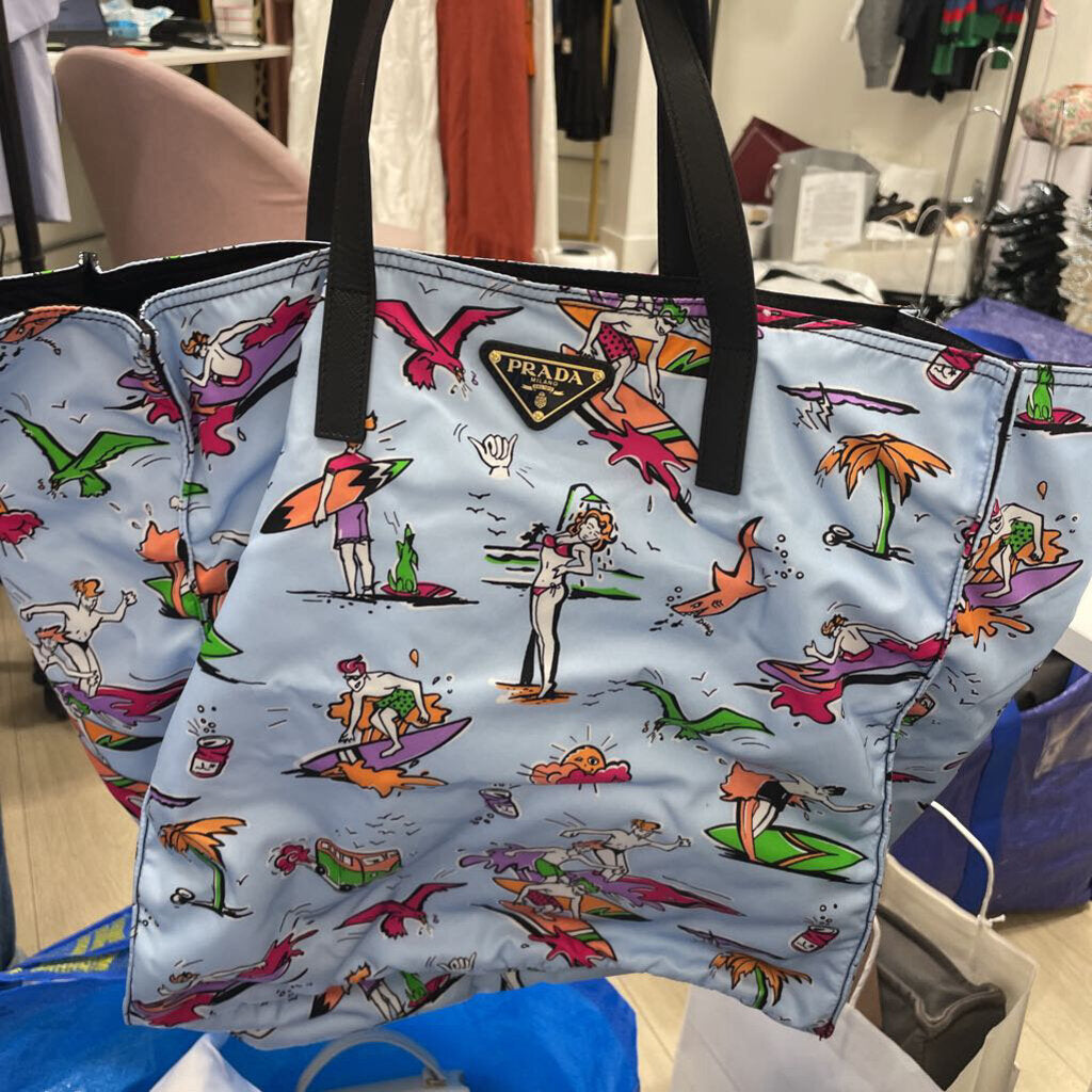 Beach Themed Tessuto Stampato Surf Tote (est 1090)