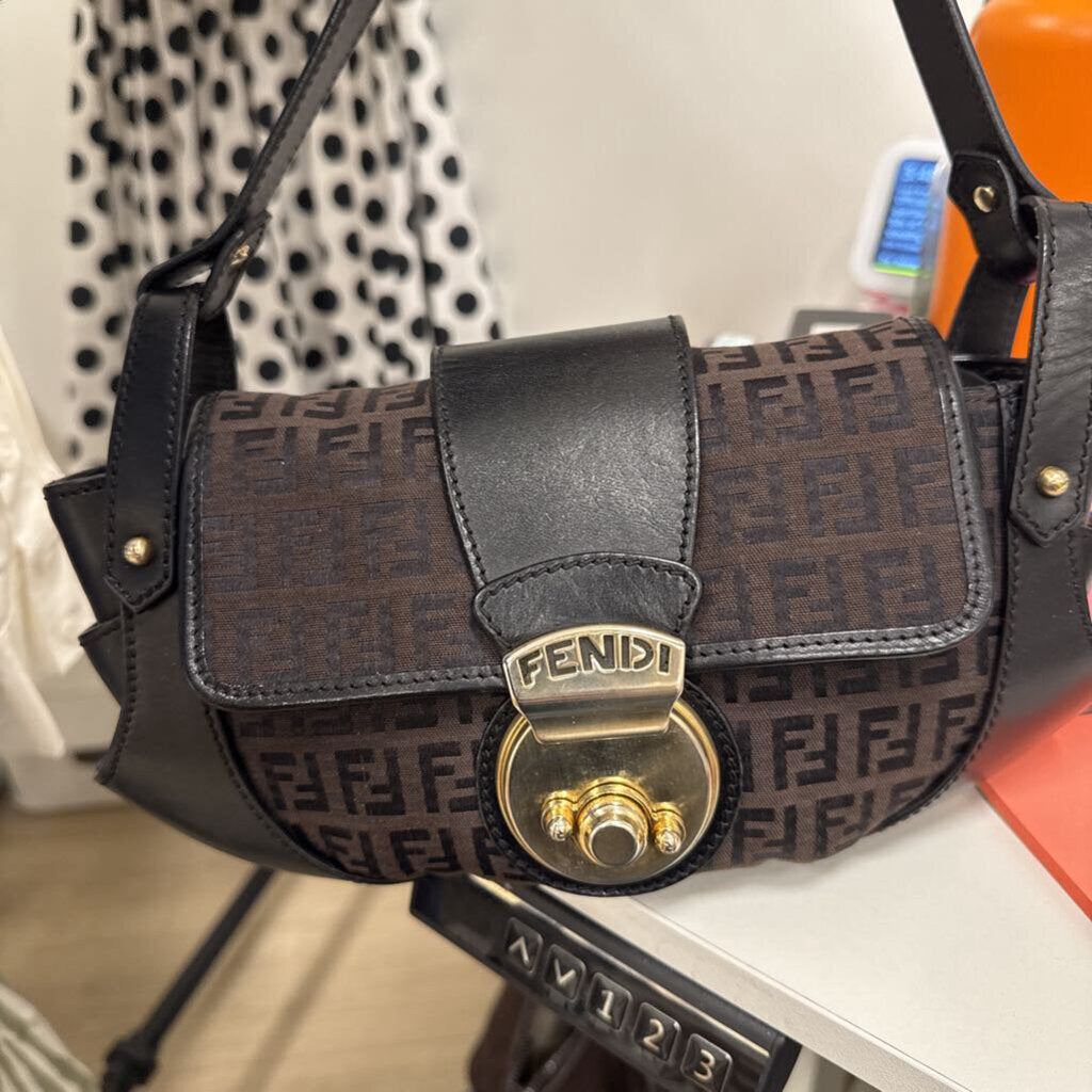 Brown/Black Zucca Shoulder Bag
