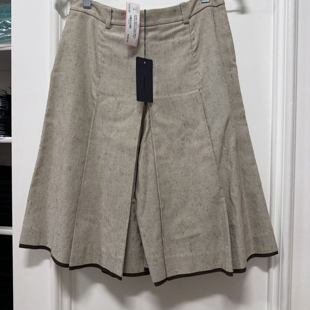 Taupe Cotton Blend Pleated Shorts (NWT)