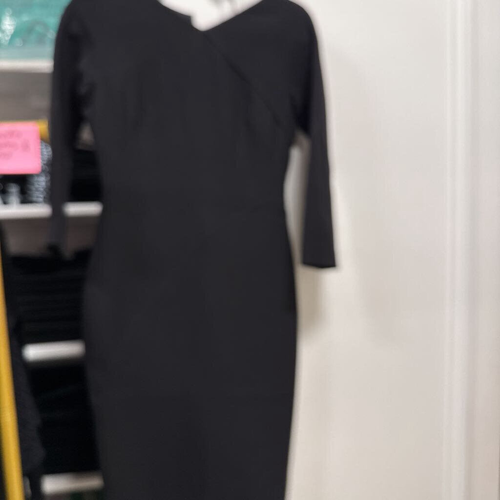 Black 3/4 Sleeve Midi Dress
