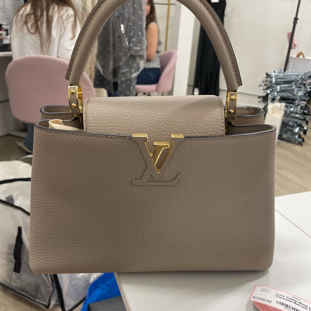 Beige Leather Capucines Bag (est 7450)