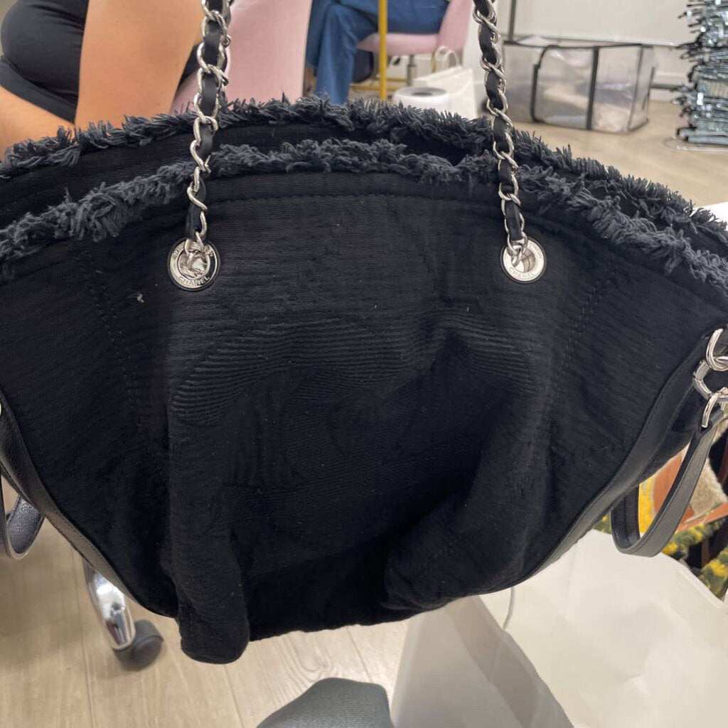Black Canvas Double Face Deauville Tote(3400)