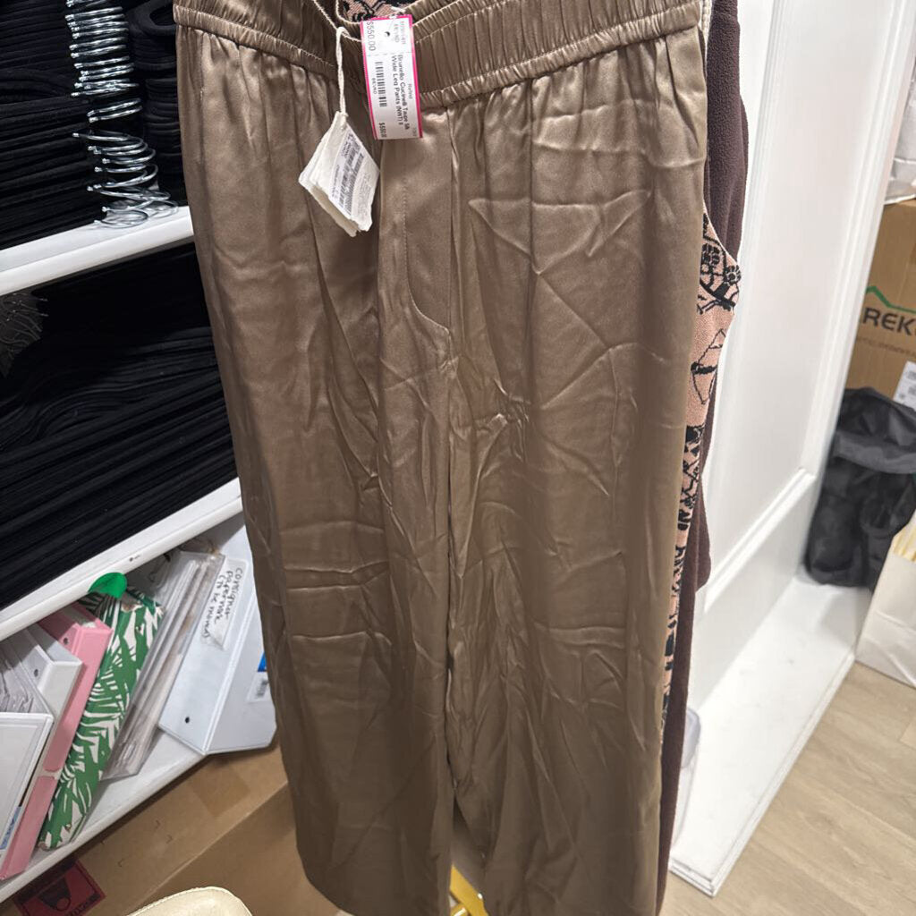 Taupe Silk Wide Leg Pants (NWT)