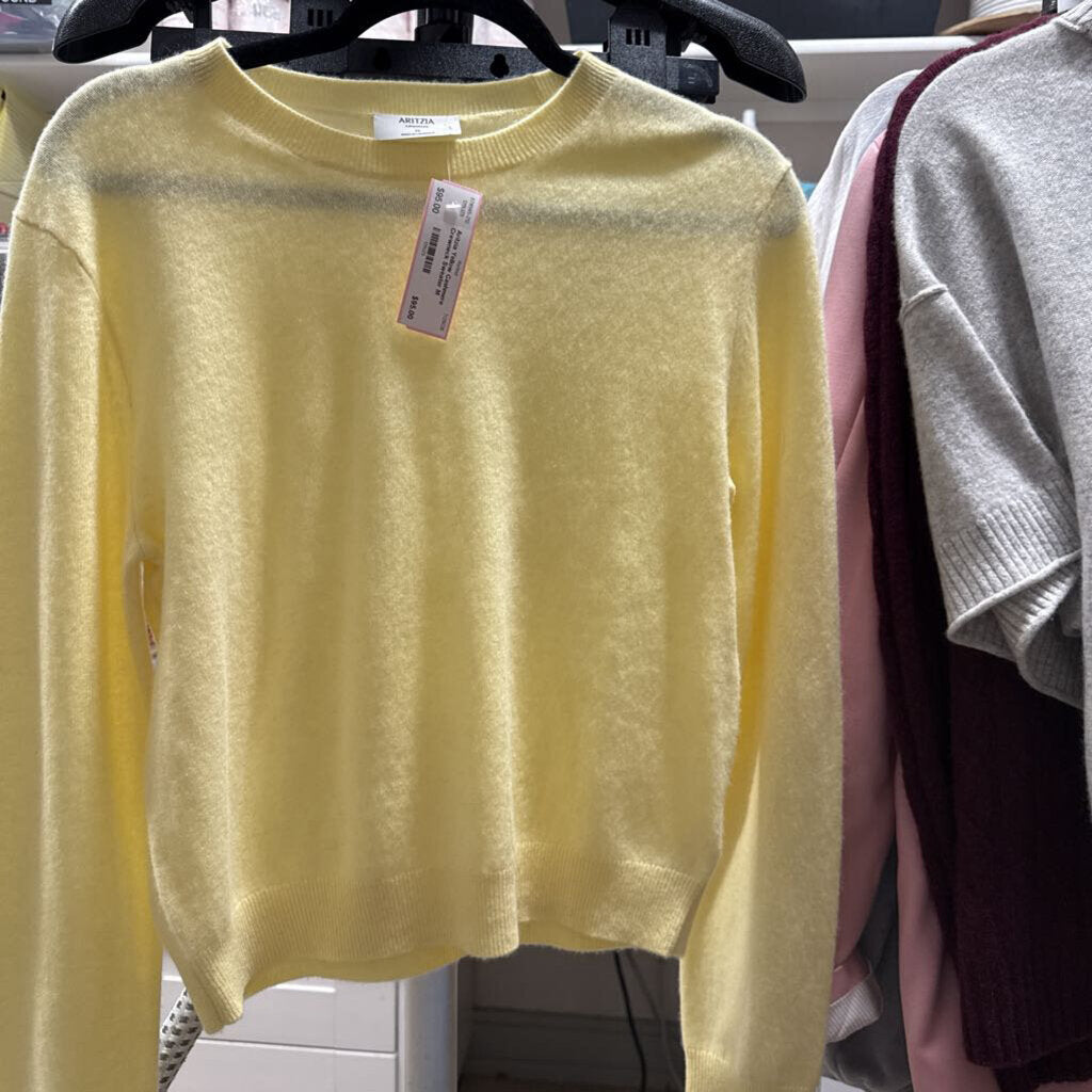 Yellow Cashmere Crewneck Sweater