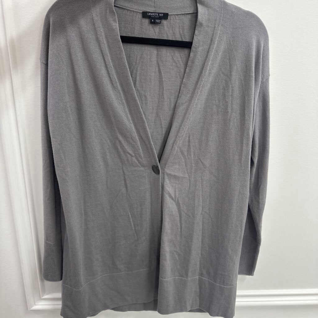 Grey Cotton/Cashmere Cardigan