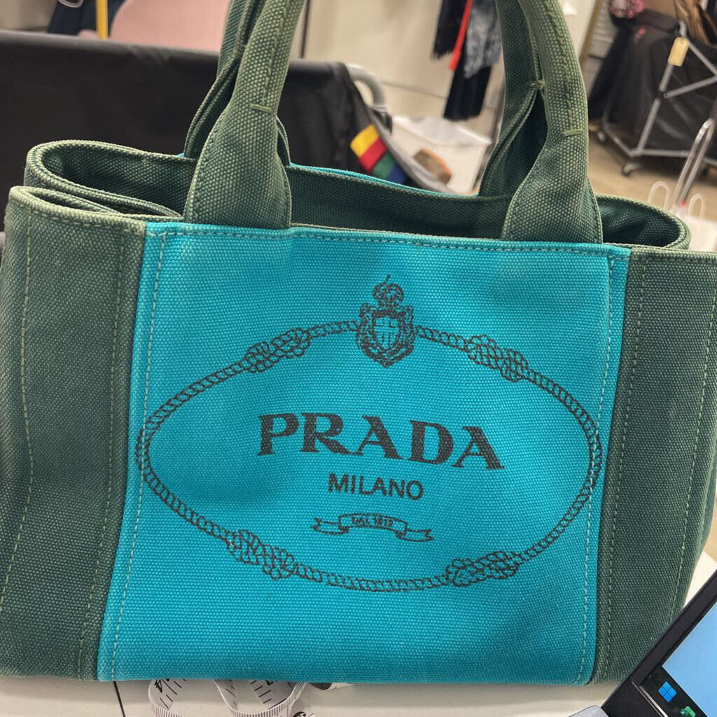 Green/Turquoise Canapa Tote