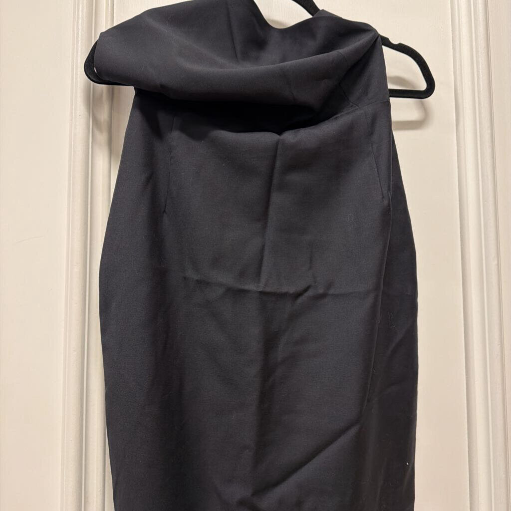 Black Wool/Poly Halter-Neck Dress