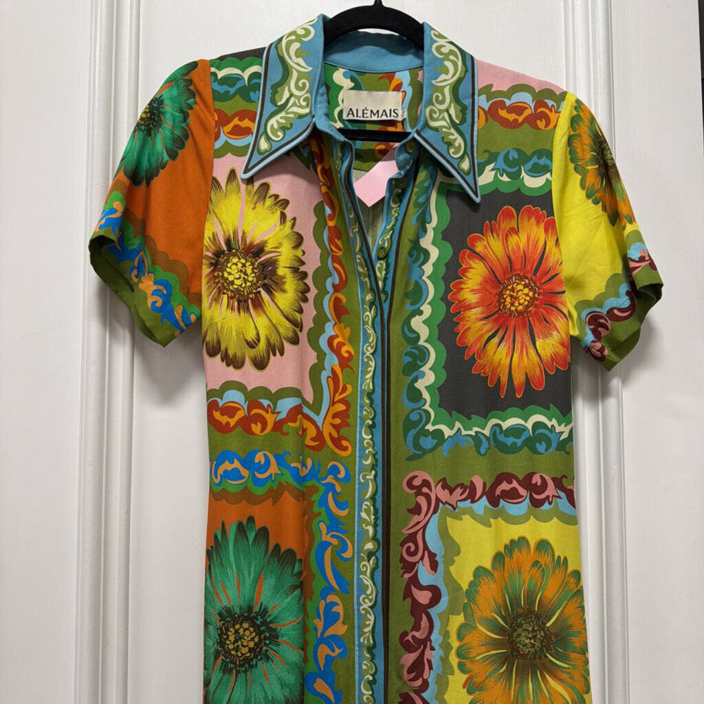 Multicolor Tencel Floral Shirt Dress (R.475)