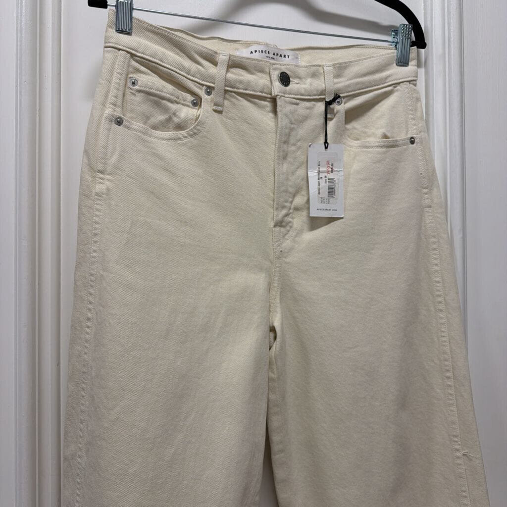 Cream Cotton Wide Leg Jeans (NWT)