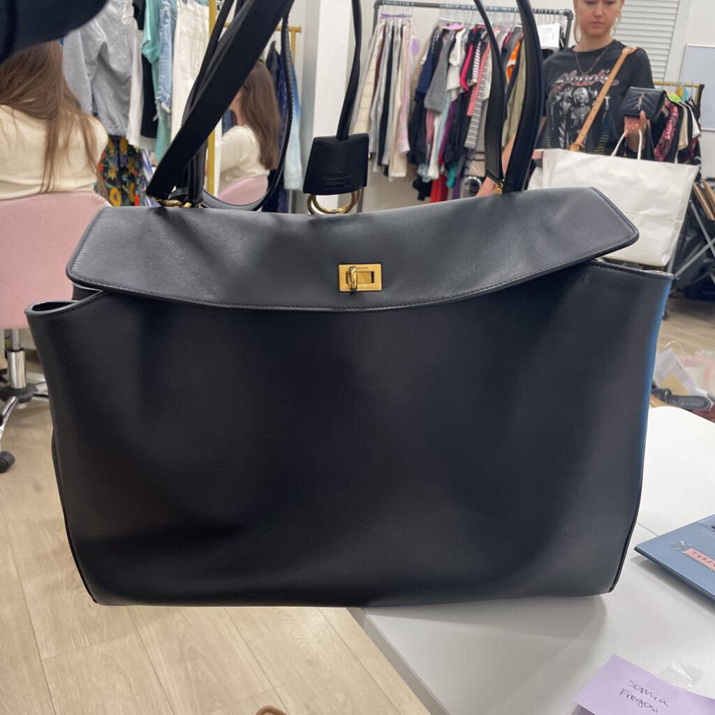 Black Leather Rodeo Bag(4590)