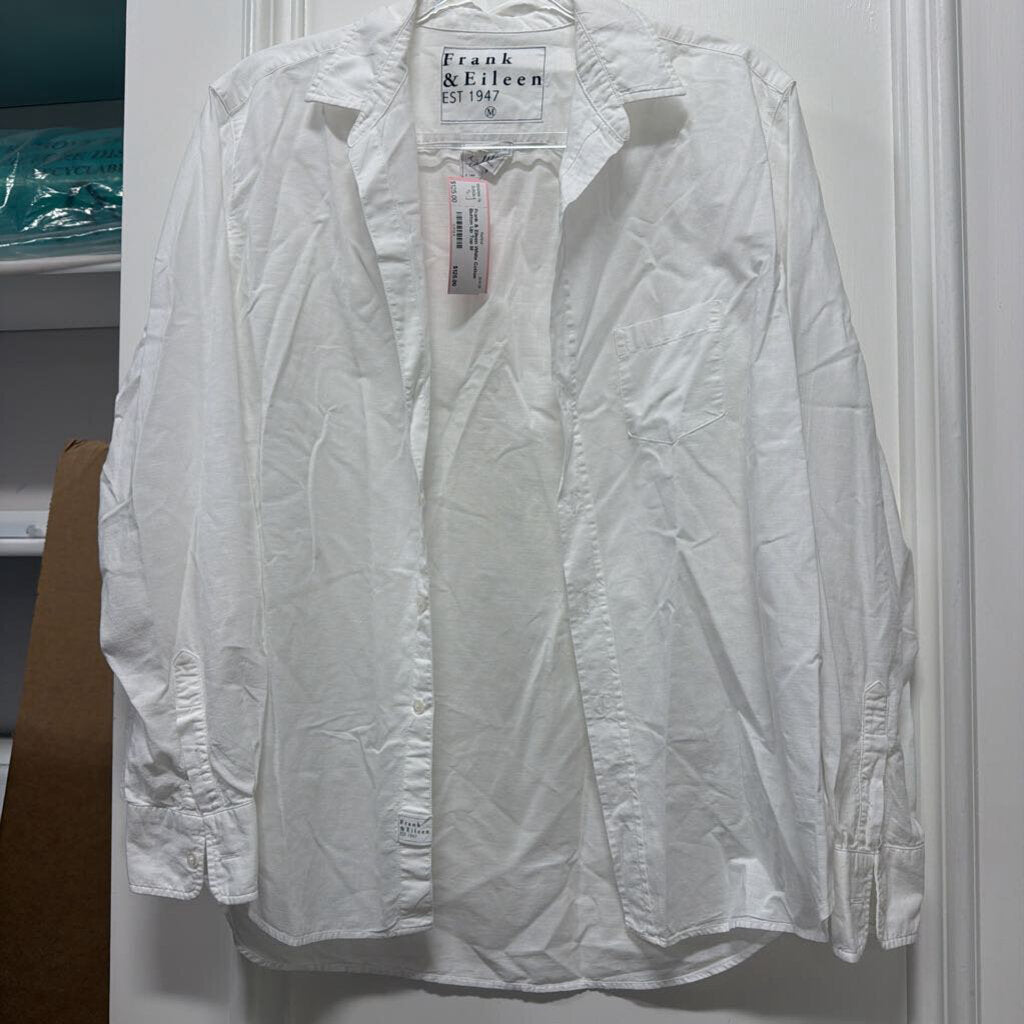 White Cotton Button Up Top