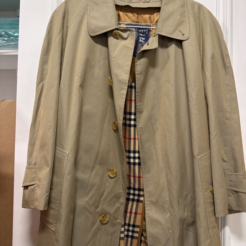Vintage Green Cotton Trench Coat