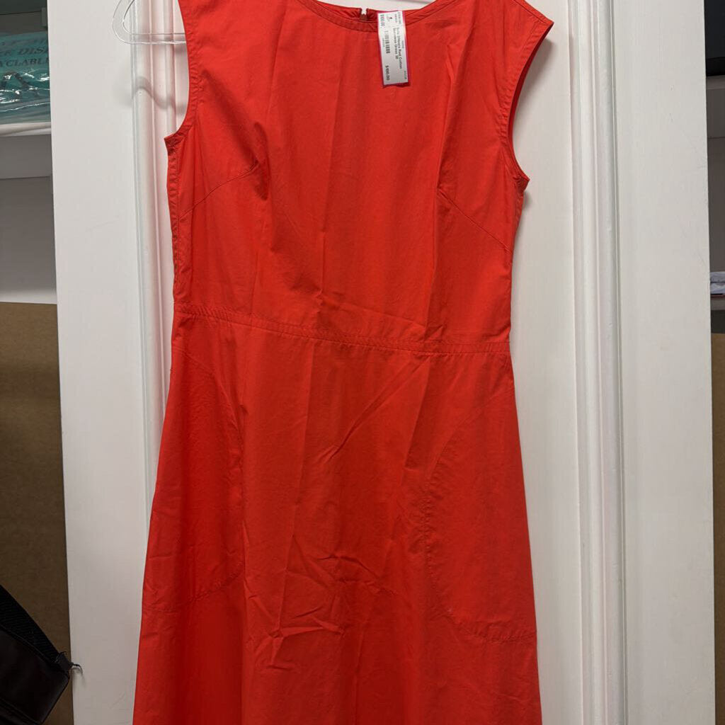 Red Cotton Sleeveless Dress